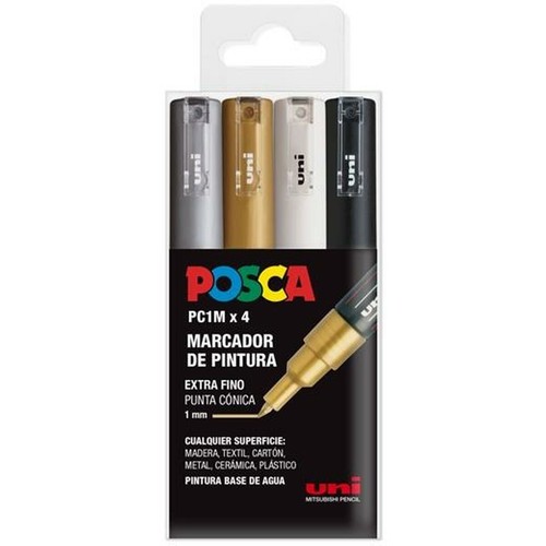 Posca Uni Kunstmarker PC-1M, Voor Stof, Glas, Metaal, Complete Set Met 21 Kleuren
