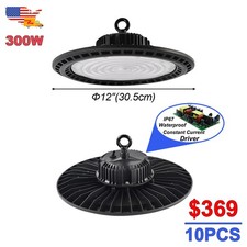 10 Pack 300W UFO Led High Bay Light Commercial Warehouse Factory Shop Barn Lamp