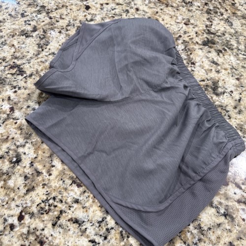 Nike Shorts Girls Medium Gray Dri Fit Tempo Running Brief Lined Elastic Waist - Picture 4 of 4