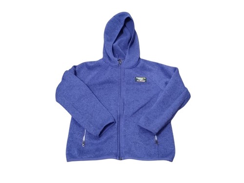 LL Bean Kurtka Dziecięca Młodzieżowa Duża 6/7 Niebieska Bluza z kapturem Pełny zamek błyskawiczny Płaszcz