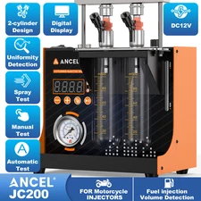 ANCEL JC200 Fuel Injector Cleaner Tester Tool Dual Channel Pressure Adjustment