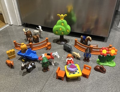 Playmobil 1.2.3 Bauernhof Animal Country Konvolut - Figuren, Tiere, Wagen, Zubehör