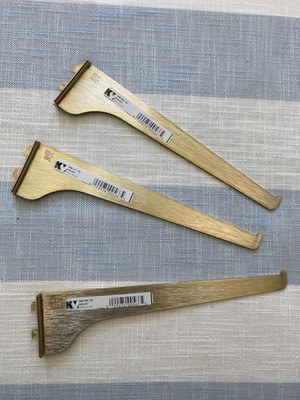 Knape & Vogt Shelf Bracket, Brass ~ 10'' - Priced Each