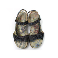 Woman  s L  Artiste Spring Step Leather Floral Sandals Straps Shoes Size 40