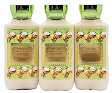 NEW Bath  Body Works Lot of 3 Bottles Waikiki Beach Coconut Lotion Cream 8 oz