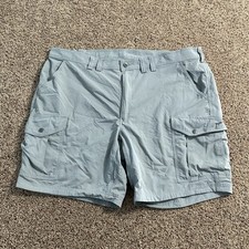 Men's Sz 44 Duluth Trading 40 Grit Relaxed Fit Gray Cargo Shorts Ripstop