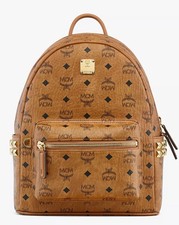 MCM Backpack Medium VISETOS COGNAC 100% Authe...