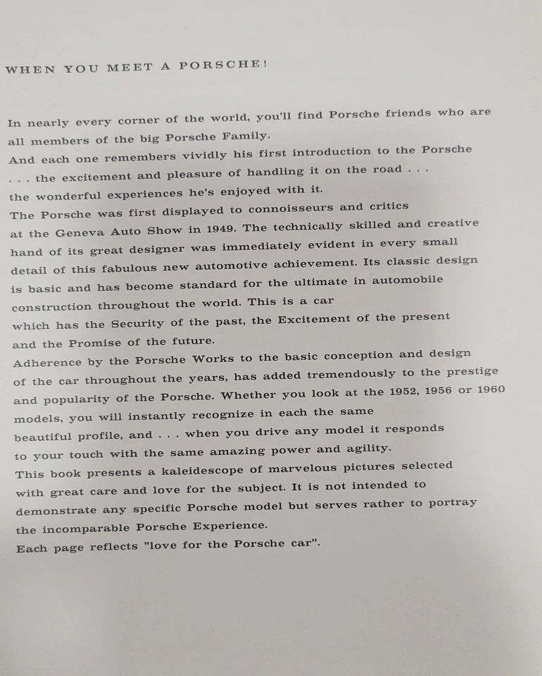 PORSCHE love zu him - Love for the Porsche - 356, Spyder. Libro coleccionable RARO Foto 2 de 4
