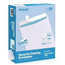 Aimoh 100 9 x 12 SELF Seal Security White Catalog Envelopes - 28lb - Security...