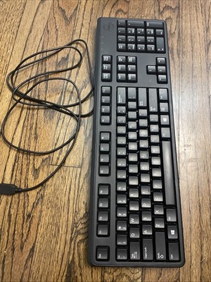 Used Dell Wired Keyboard KB212-B Black US English Tested Working