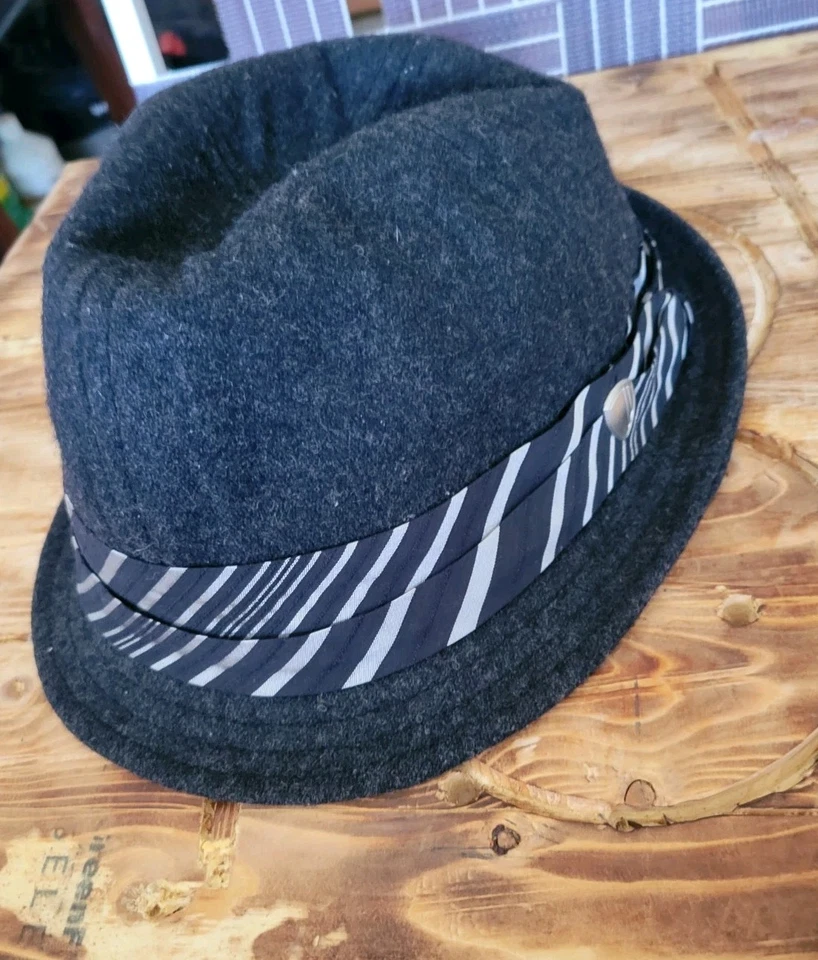 Sombrero Fedora Gris Ben Sherman Lana Hombre Talla M-L Foto 2 de 4