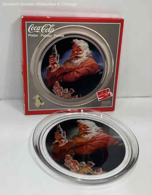 Vintage Coca-Cola Santa Clause Platter in Original Box