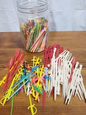 Vintage Food Pick Large Lot Plastic Lobster The Ranch House Sword