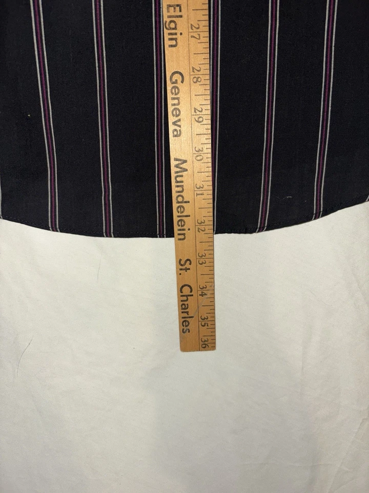 Camisa de Vaquero Ely Cattleman Western Negra a Rayas Perla A Presión Para Hombre Mediana Foto 4 de 4