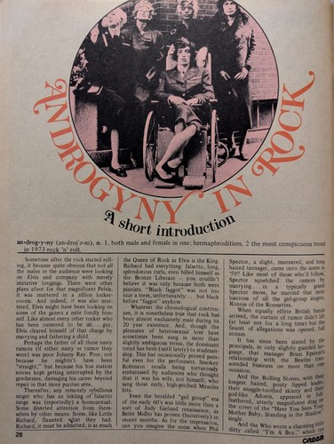 Creem Magazine August 1973 Remember Rock's Androgyny, Bowie, Beck,Paul McCartney - Picture 7 of 15