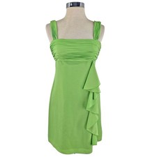 Gianni Bini Vintage Y2K green ruffle detail Sun dress, 2 XS