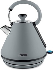 Tower T10079GRY Sera Pyramid Kettle with Smoked Black Trim, 1.7L, 3KW, Grey