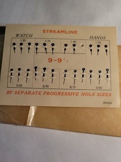 Antique Pocket / Wristwatch Parts: Hands Streamline progressive hole sizes