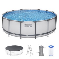 Bestway Steel Pro MAX 15 Foot by 48 Inches Round Above Ground Swimming Pool