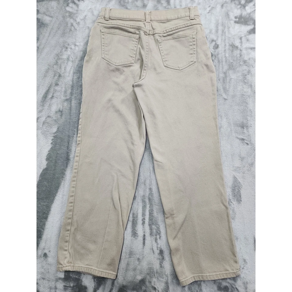 Pantalones de mezclilla elásticos Style&Co para mujer 6P PETITE color tostado ajuste fácil tiro medio pierna recta Foto 2 de 4