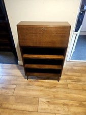 Mid Century Wooden Bureau Bookcase, Students Compact Writing Desk