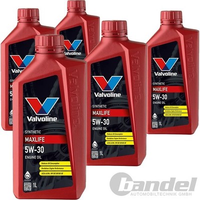 5x1L VALVOLINE MAXLIFE 5W-30 MOTORÖL passend für MB 229.3 VW 502.00/505.00 A3/B3