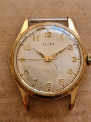 Elgin Herren Armbanduhr 50/60er Jahre Handaufzug HAU vergoldet