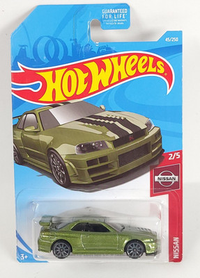 Hot Wheels Nissan Skyline R34 GT-R green BNR34