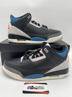 #ad Men Size 11 Nike Air Jordan 3 Retro OG Rare Air Blue Red Grey IB8967 004 NEW $159.99
