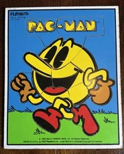 1982 PAC-MAN Playskool Puzzle 16 Piece Made In The USA Bally Midway MFG CO