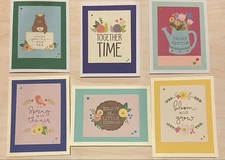 Everyday-Mixed Spring Theme Sentiments-Blank Note Cards set of 6-Handmade-Floral
