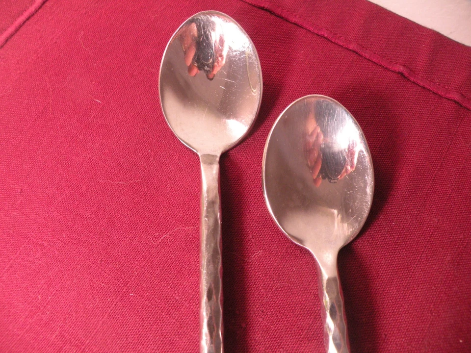 2 colheres de sopa ovais configurações gourmet CORAÇÕES DE PRATA ponta de bola de aço inoxidável 7 1/2" - Imagem 2 de 4