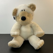 APPLAUSE White  Tan BEAR Vintage Plush Stuffed Animal EUC Korea