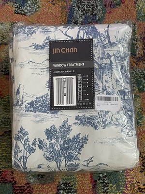 Jin Chan Window Treatment 100% Blackout Curtains 2 Panels 84 x50  Blue