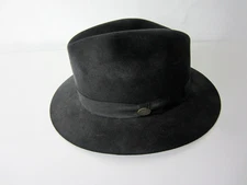 Beaver Hats Black Custom Mens 7 1/4 Fedora 1489 USA Sacred Feather NEW