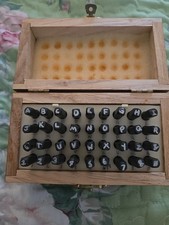 Vintage Letter and Number Steel Punch Stamp Set, 36 Piece Stamping