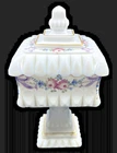 Vintage Westmoreland Roses & Bows Milk Glass Wedding Bowl 10” Hand Painted *WB2