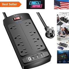 Heavy-Duty Surge Protector with 8 Outlets, 4 USB Ports - 2700 Joules Protection