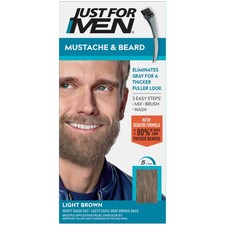 Just For Men Mustache  Beard, Beard Dye for Men with Brush Included