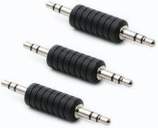 3 Pack 3.5mm 1/8 Inch Male to Male Audio Adapter Stereo Male Coupler Connector