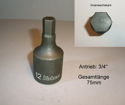 Koken Steckeinsatz 3/4'' Innensechskant M12