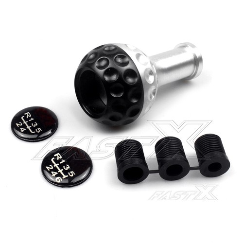 Black Aluminum Car Manual 5 Speed Gear Shift Knob Lever Shifter Golf Ball Shape - Picture 2 of 4