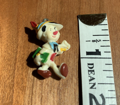 VINTAGE Celluloid PINOCCHIO Charm Pendant  Approx. 1.25 Inches 1940s