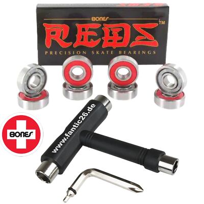 Cuscinetti A Sfera Bones Reds - ABEC 7, Per Skateboard E Pattini, Set Da 8 Con Lubrificazione Speed Cream - Foto 7