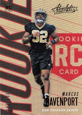 2018 Panini Absolute #134 Marcus Davenport Spectrum Red #/100 Saints Rookie RC