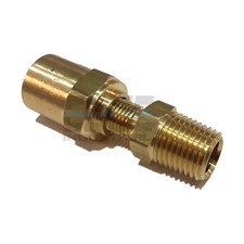 BRASS REUSABLE FITTING ADAPTER 1/4" NPTF MALE X 1/4" HOSE ID X 1/2" HOSE OD
