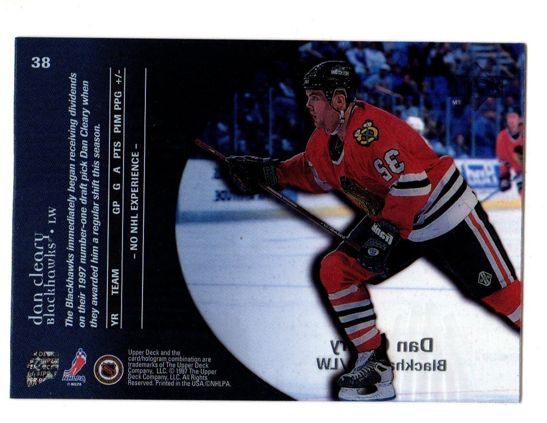 1997-98 Upper Deck ICE #38 Daniel Cleary Dan CHICAGO BLACKHAWKS