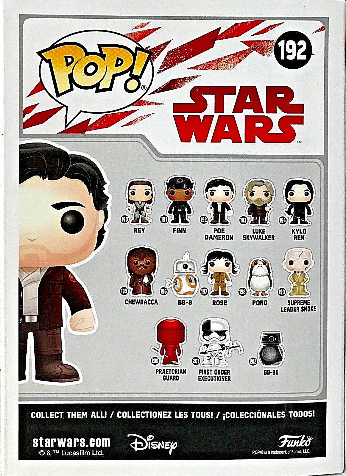 Thumbnail - Funko Pop Star Wars Poe Dameron 192 The Last Jedi Disney Bobble Head