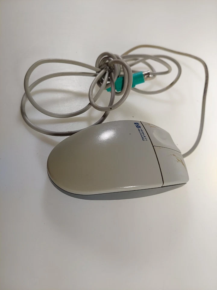 De colección Usado en Excelente Condición HP 2 Botones Con Cable PC Mouse 6 Pines Mini-DIN PS/2 Conector M-S34 5182-8864 Foto 4 de 4