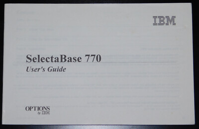 Bedienungsanleitung User's Guide Manual IBM Selecta Base 770 Multilanguage